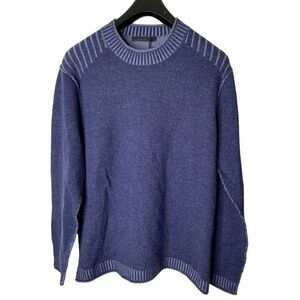 Raffi Merino Wool Cashmere Sweater Crew Neck indigo men's size large NEW NWT